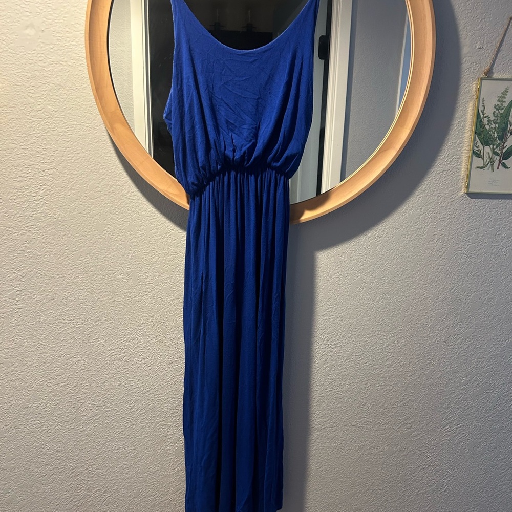 Soft and Stretchy Blue Midi Dress